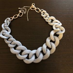 Matte resin pastel blue link necklace - worn once